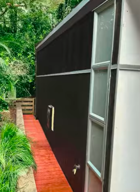 walkway and shadowclad wall