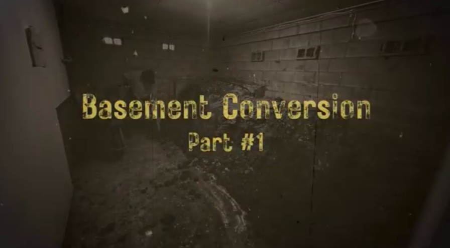 Basement conversion project, part 1. Dark, unfinished basement with block walls.