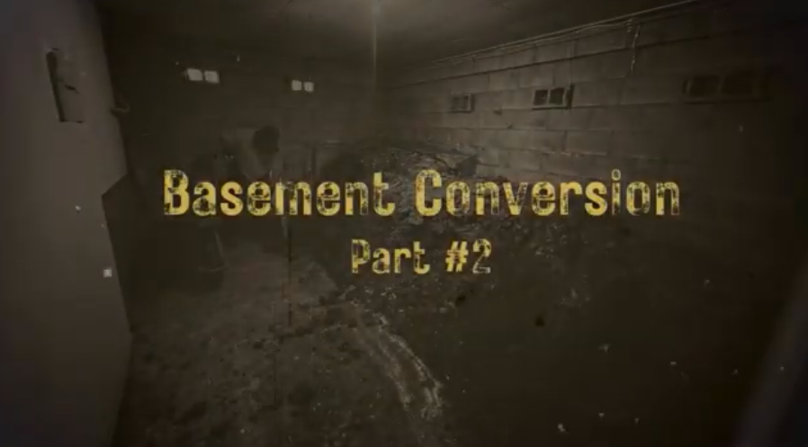 Basement conversion project, part 2. Dark, unfinished basement with block wall.