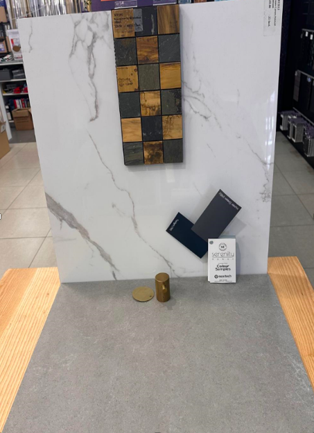 Design consultation in progress. Colours, materials and finishes